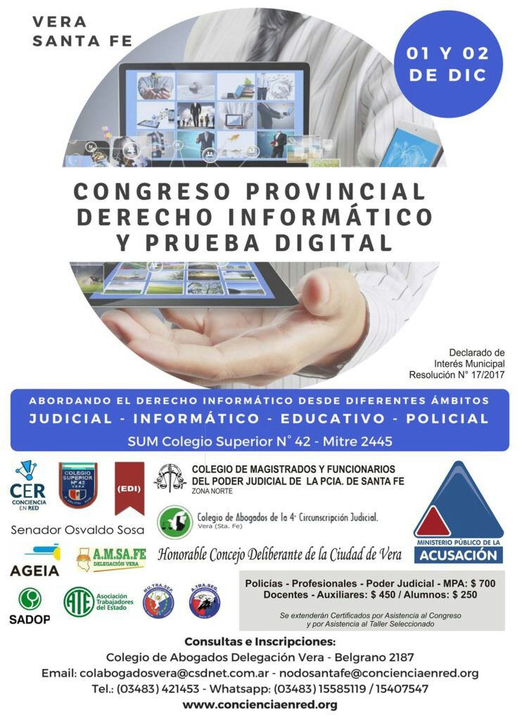CONGRESO PROVINCIAL EN DERECHO INFORMATIVO Y PRUEBA DIGITAL.